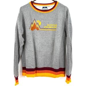 Denver Colorado‎ MV Sport Size Small Crew Neck Pullover Sweatshirt Gray Orange